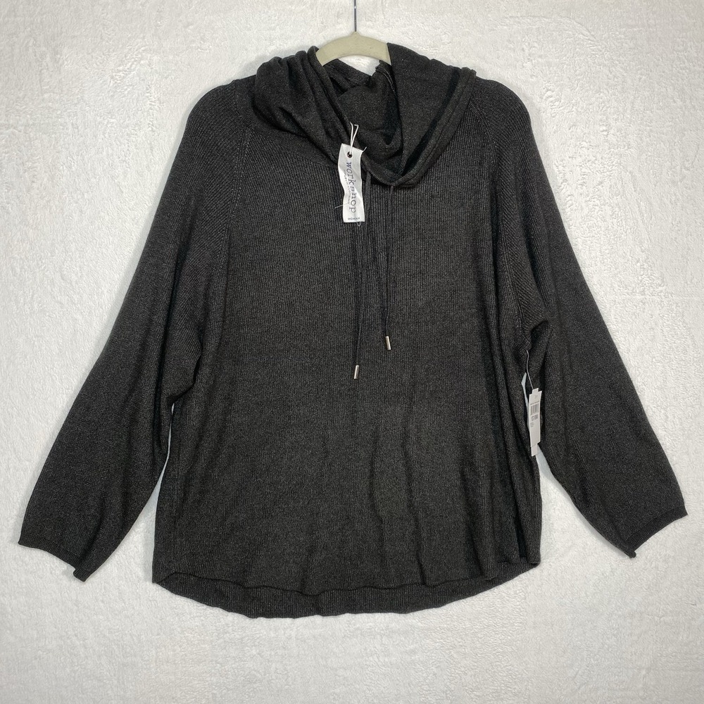 NWT Workshop Republic Clothing  Cowl Charcoal Neck Sweater Women's Size‎ 1XTG